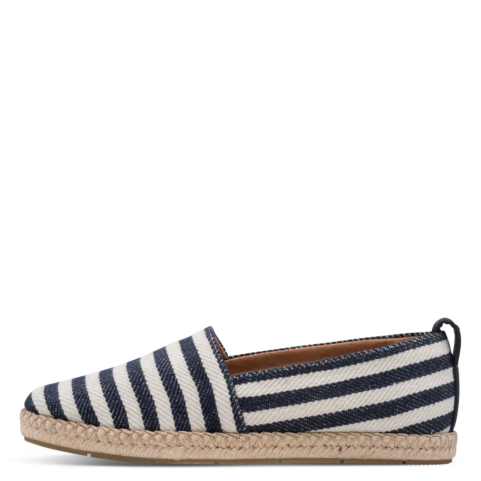Espadrillas donna in cotone blu e bianco