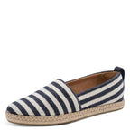 Espadrillas donna in cotone blu e bianco