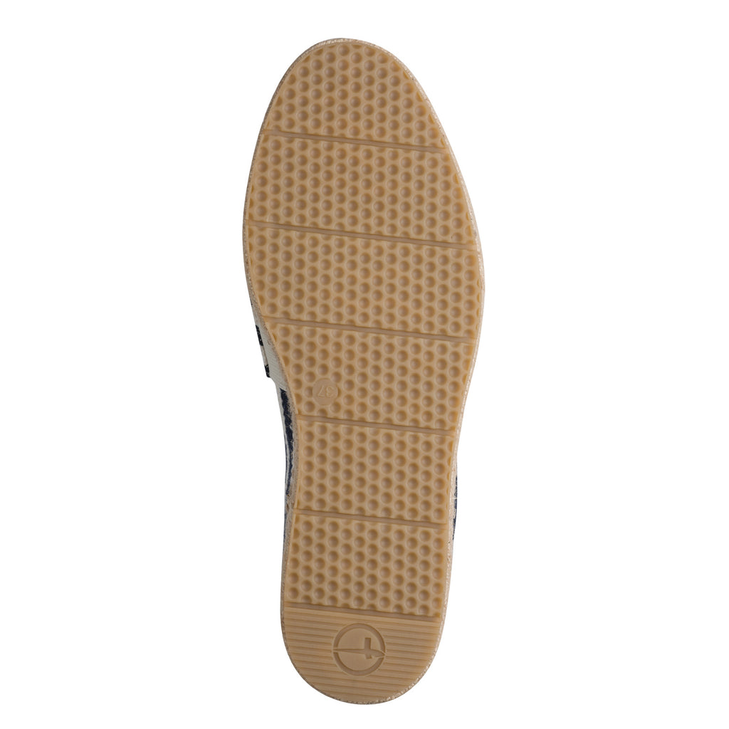 Espadrillas donna in cotone blu e bianco