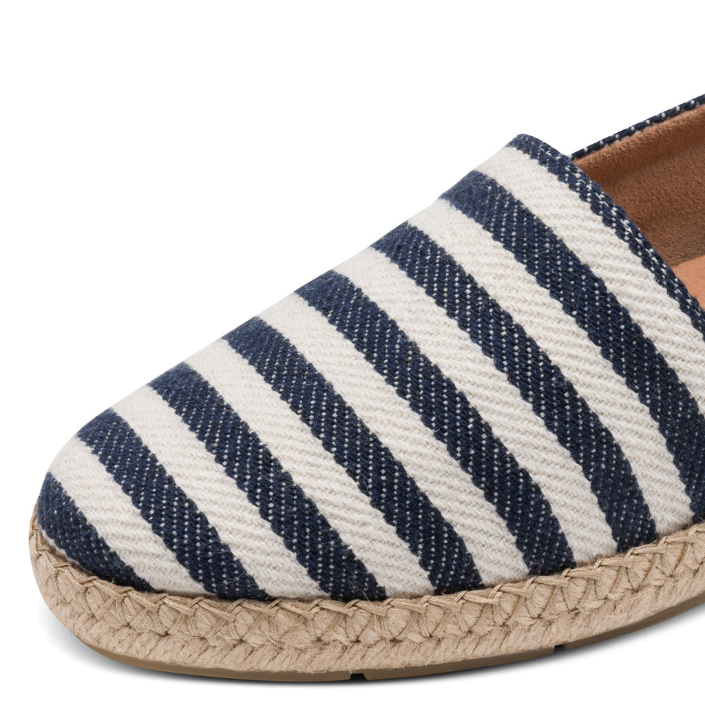Espadrillas donna in cotone blu e bianco