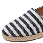 Espadrillas donna in cotone blu e bianco
