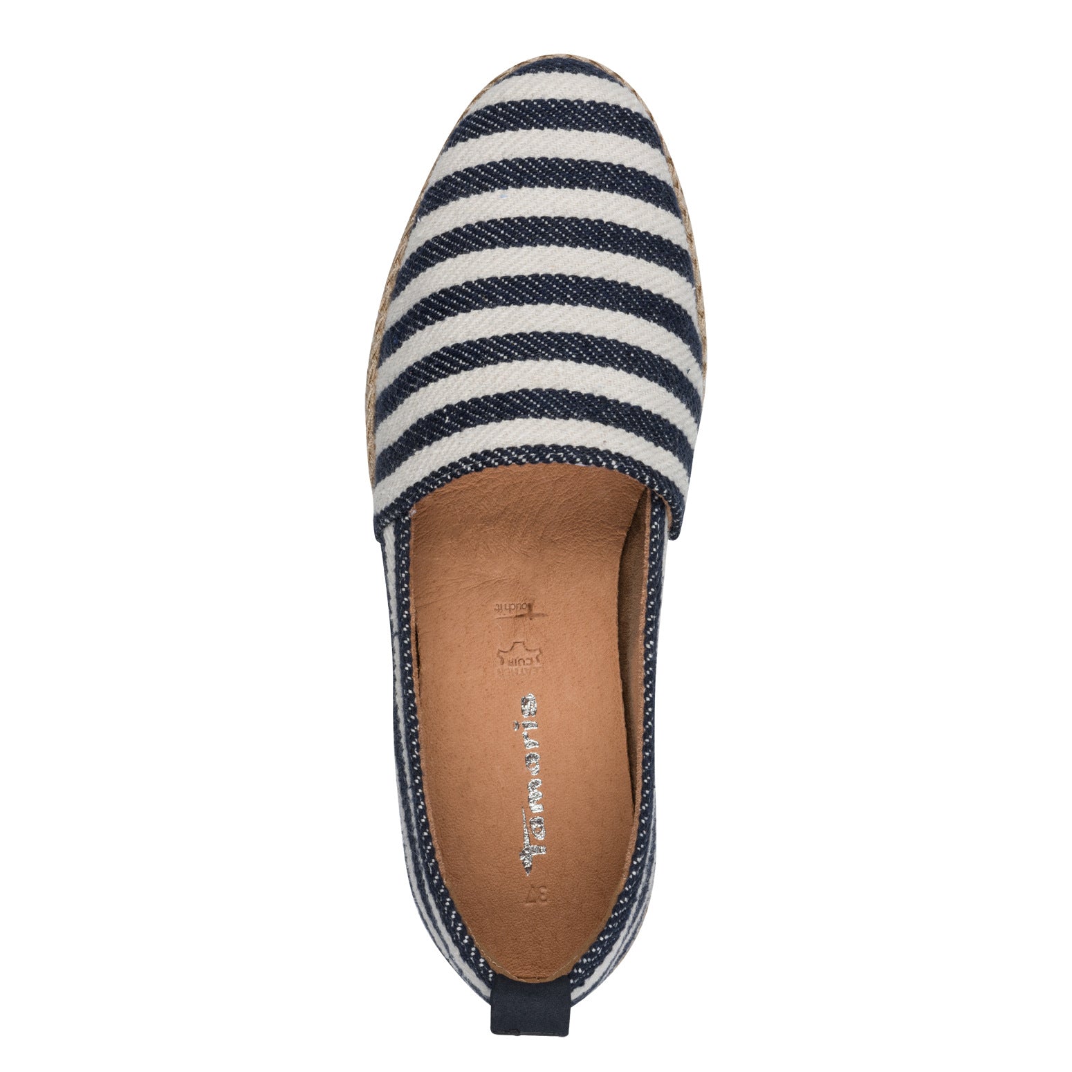 Espadrillas donna in cotone blu e bianco