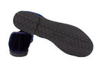 Structured blue velvet slippers
