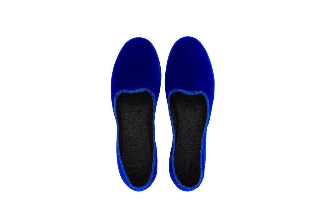 Friulane strutturate in velluto bluette