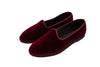 Structured bordeaux velvet slippers
