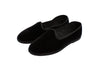 Structured black velvet slippers