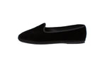 Structured black velvet slippers
