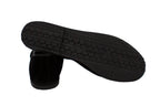 Structured black velvet slippers