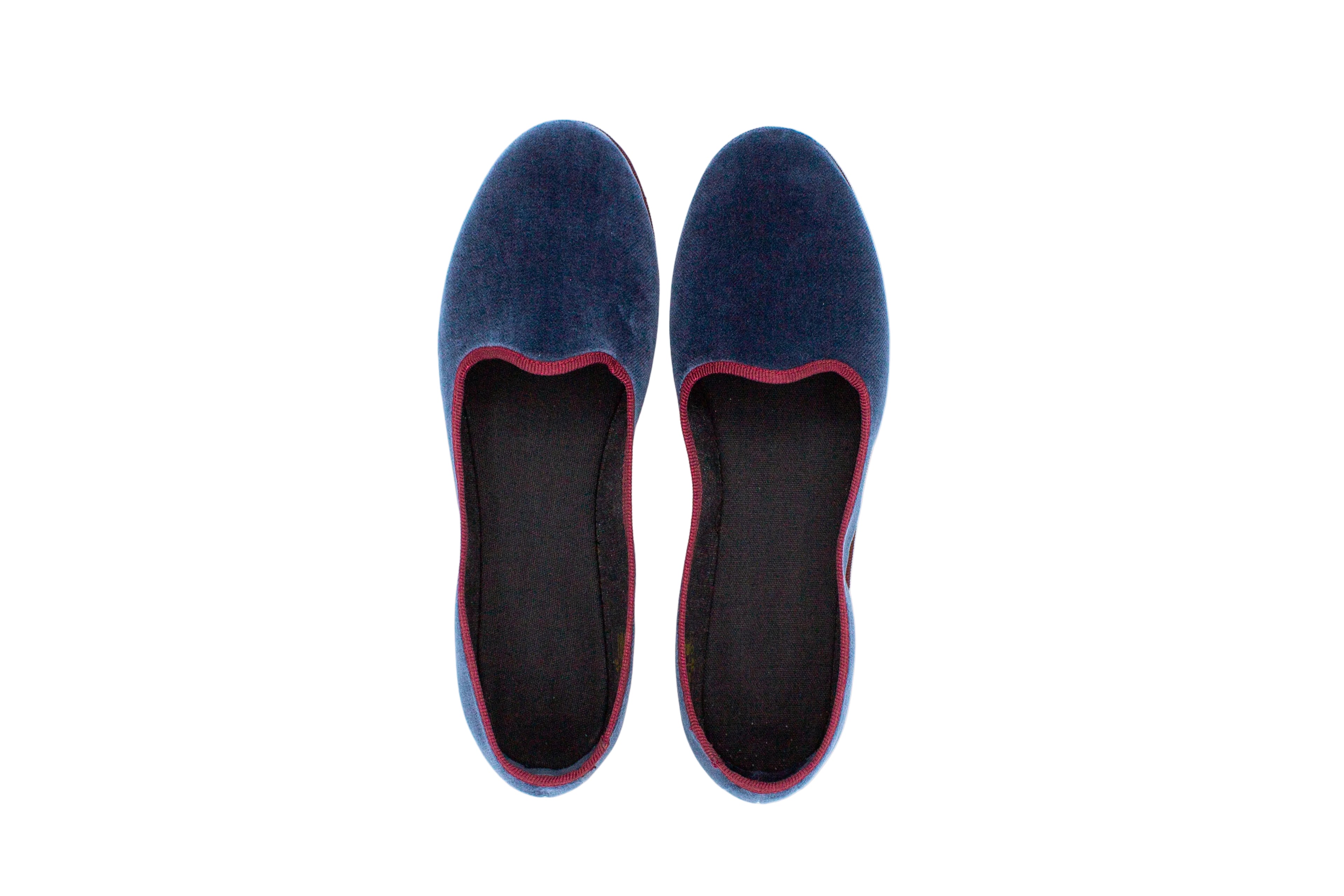 Friulane bicolore in velluto avio-bordeaux
