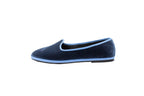 Aviator-sky blue bicolored velvet slippers