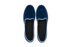 Aviator-sky blue bicolored velvet slippers