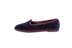 Friulane bicolore in velluto blu-bordeaux