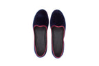 Friulane bicolore in velluto blu-bordeaux