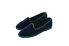 Friulane bicolore in velluto blu-verde