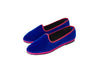 Friulane bicolore in velluto bluette-fuxia