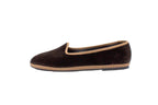 Two-tone Friulane in brown-caramel velvet