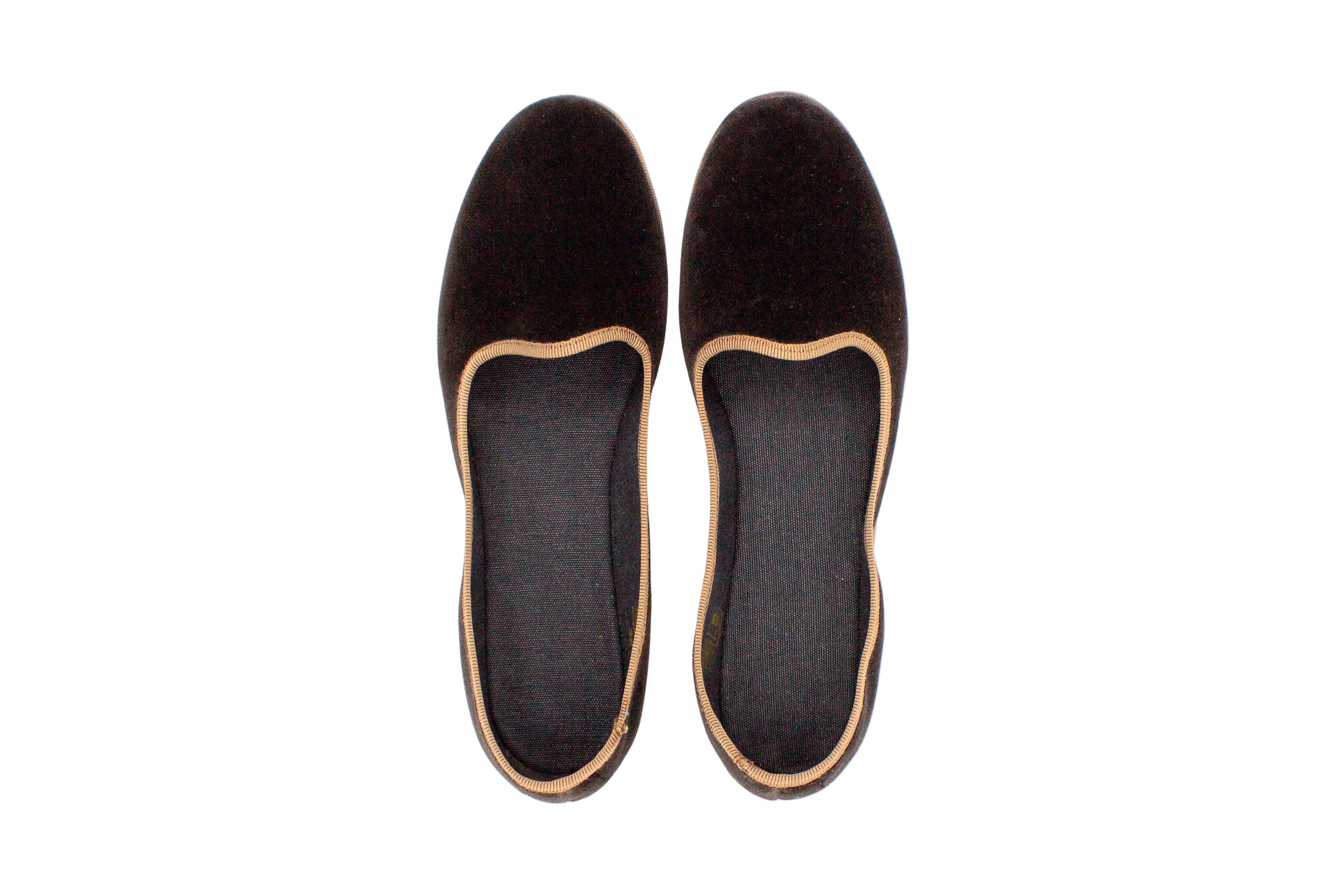 Friulane bicolore in velluto marrone-caramello