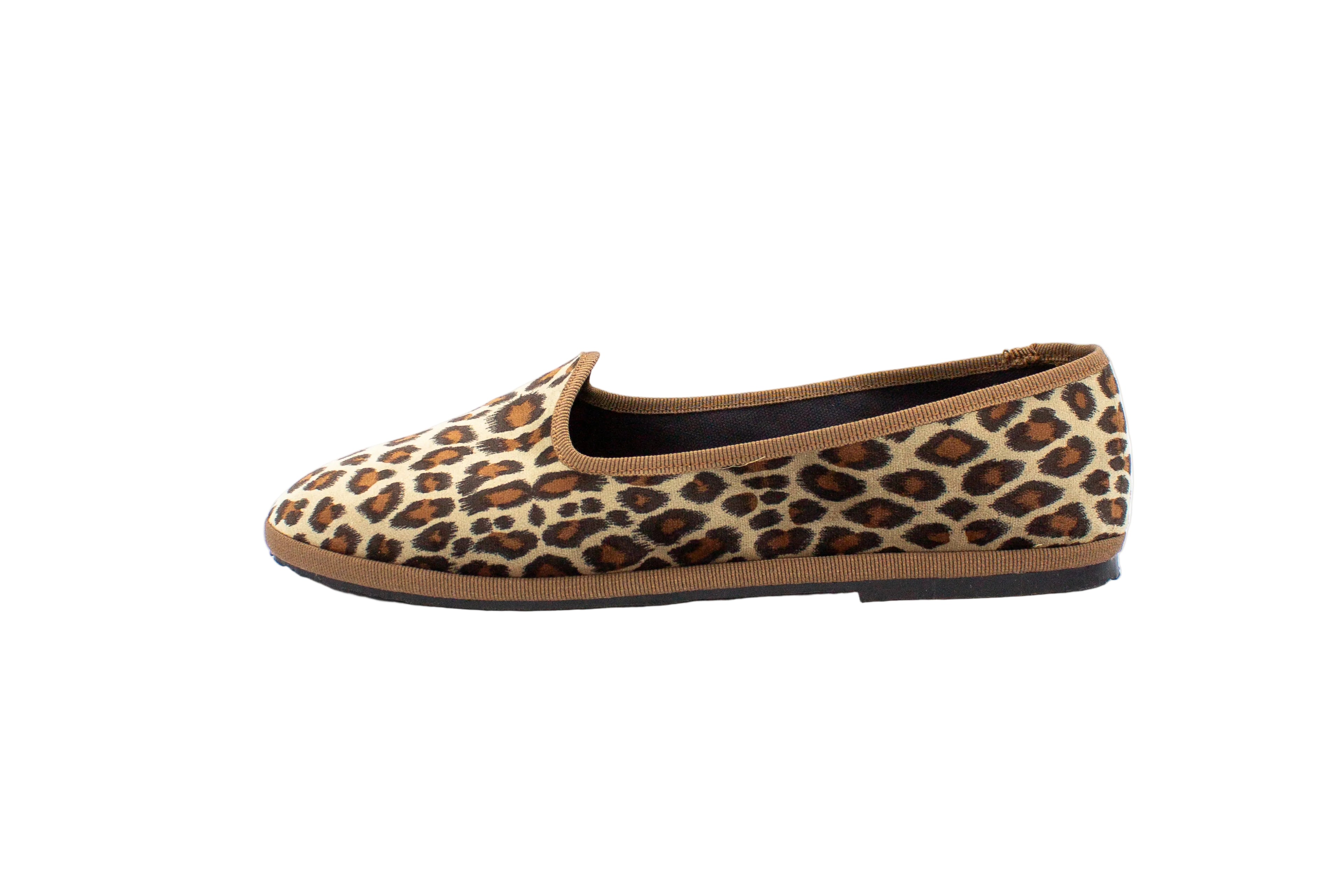 Friulane bicolore in velluto leopardo-camel