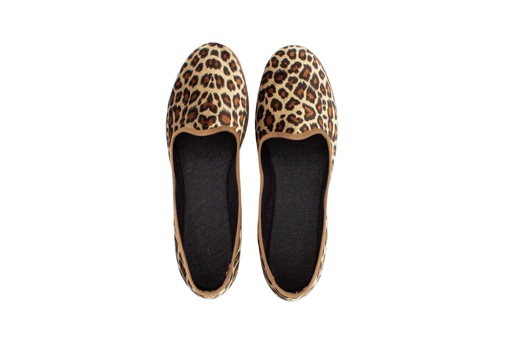 Two-tone Friulane in leopard-camel velvet