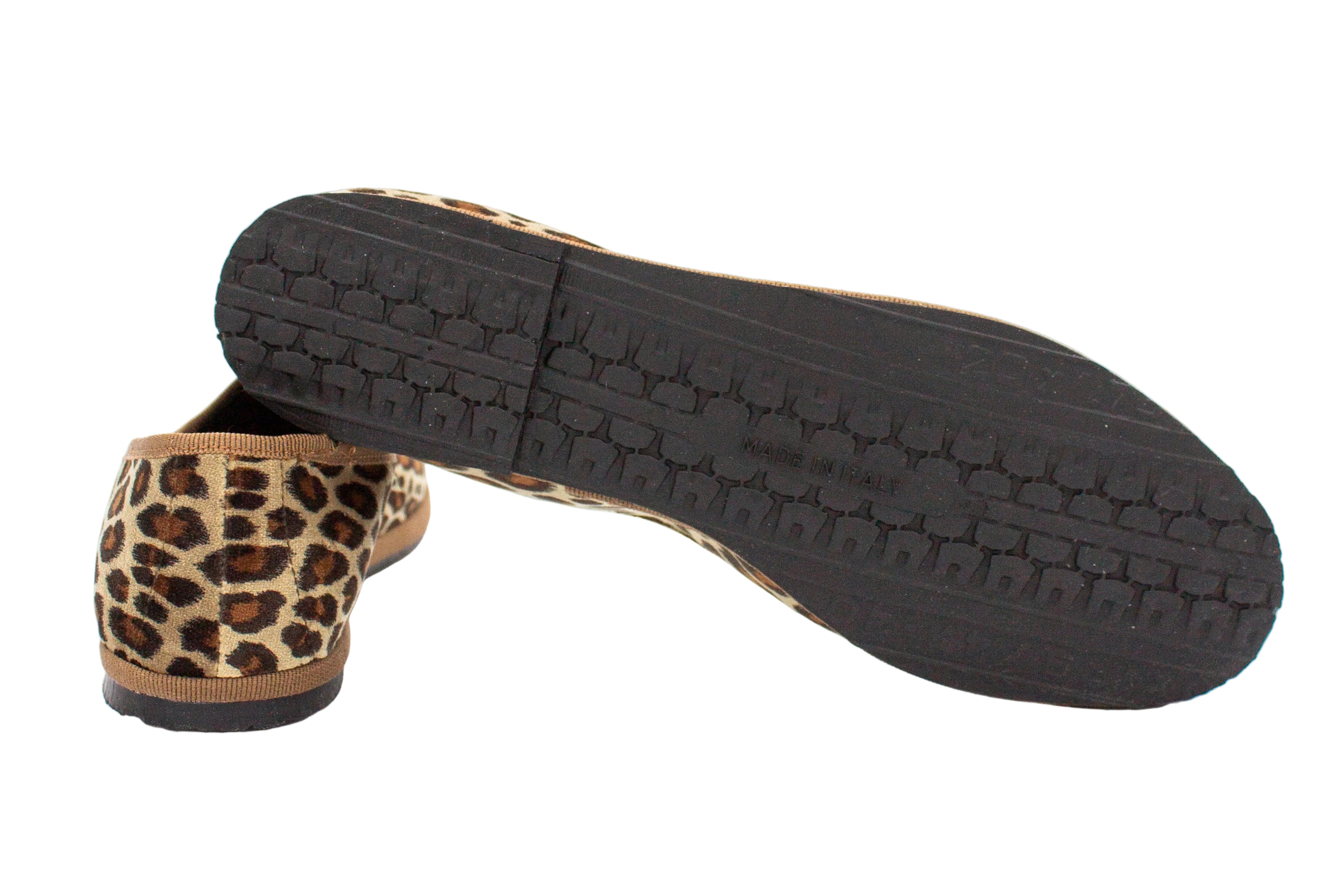 Friulane bicolore in velluto leopardo-camel