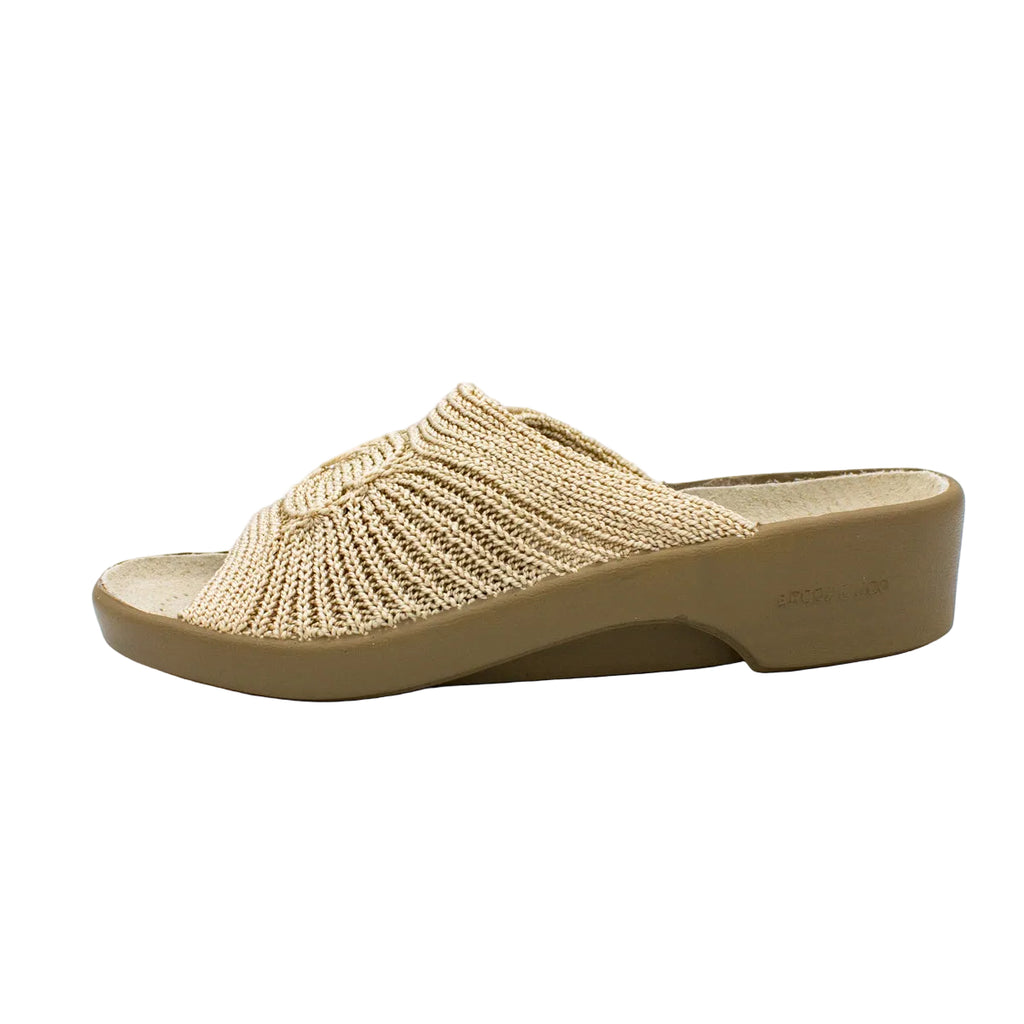 Ciabatte spuntate Splash in tessuto a rete beige