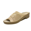 Ciabatte spuntate Splash in tessuto a rete beige