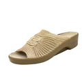 Ciabatte spuntate Splash in tessuto a rete beige