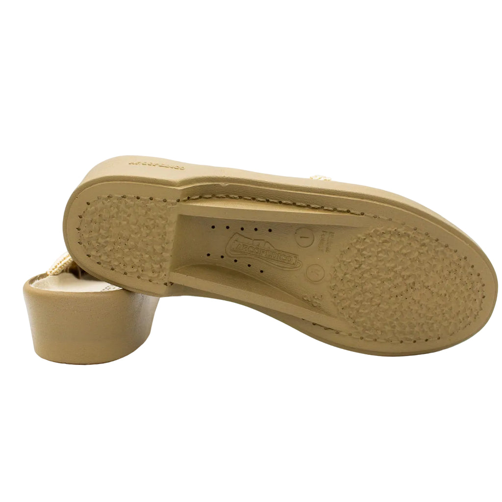 Ciabatte spuntate Splash in tessuto a rete beige