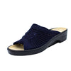 Ciabatte spuntate Splash in tessuto a rete blu