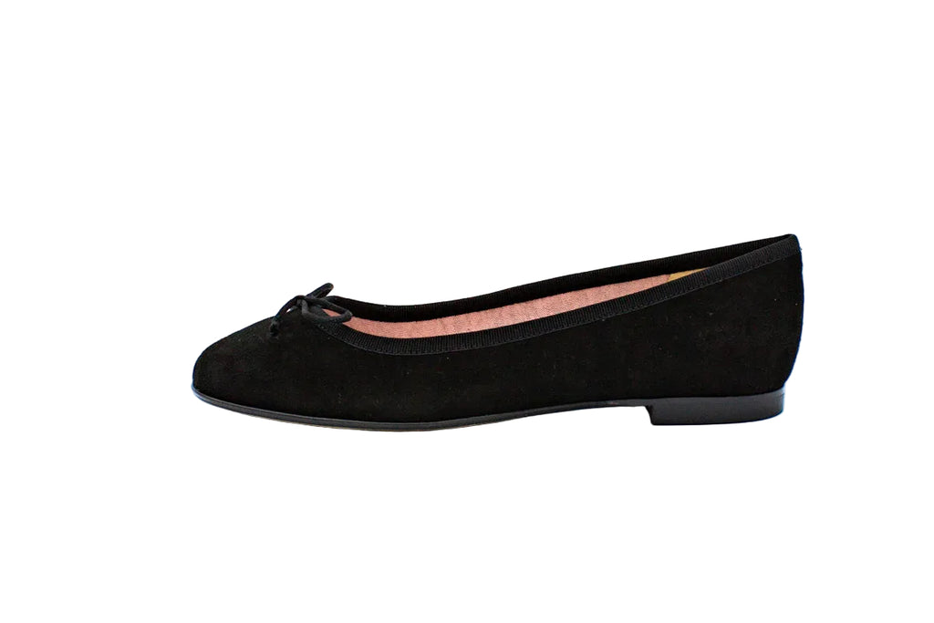 Ballerine in camoscio con punta arrotondata nero