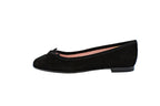 Ballerine in camoscio con punta arrotondata nero