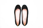 Ballerine in camoscio con punta arrotondata nero