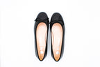Ballerine in pelle con punta arrotondata nero