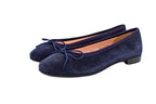 Ballerine in camoscio con punta arrotondata blu