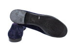 Ballerine in camoscio con punta arrotondata blu