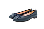 Ballerine in pelle con punta arrotondata blu