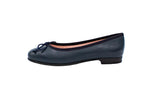 Ballerine in pelle con punta arrotondata blu