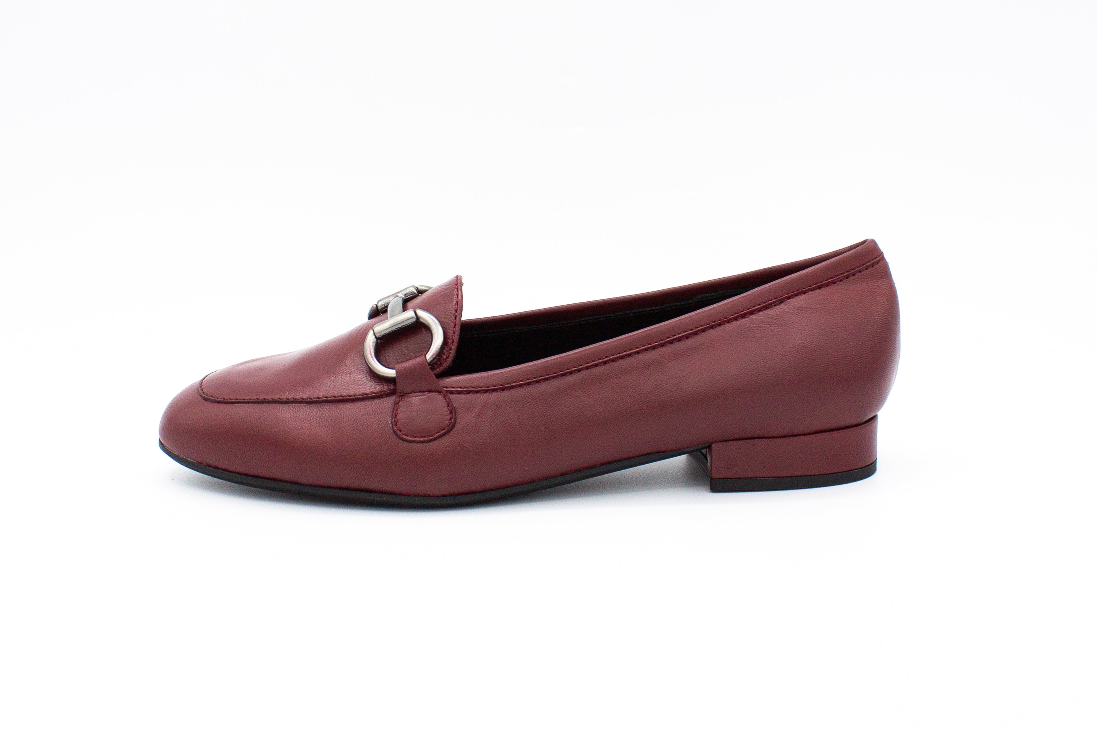 Mocassini in pelle morsetto bordeaux