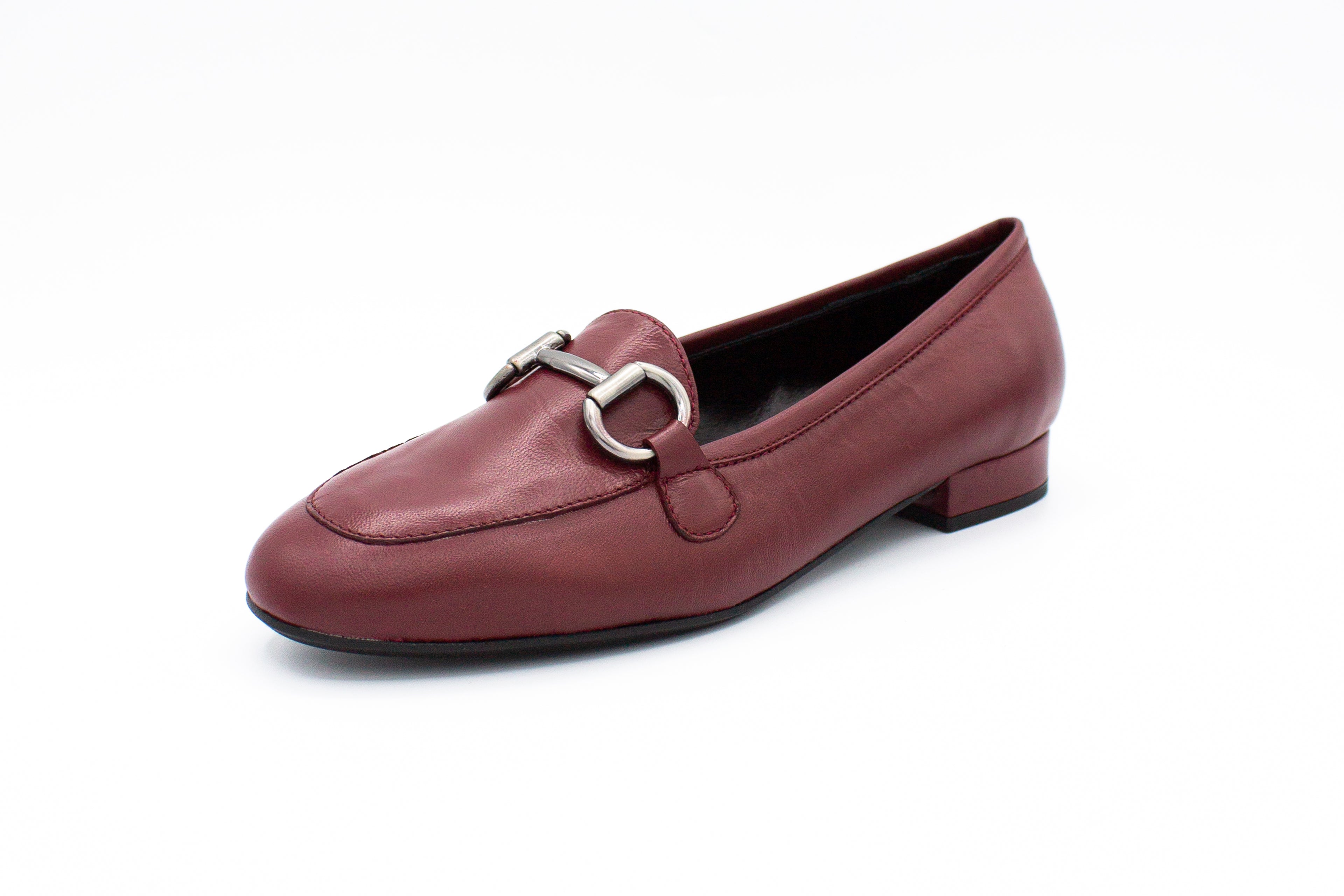 Mocassini in pelle morsetto bordeaux