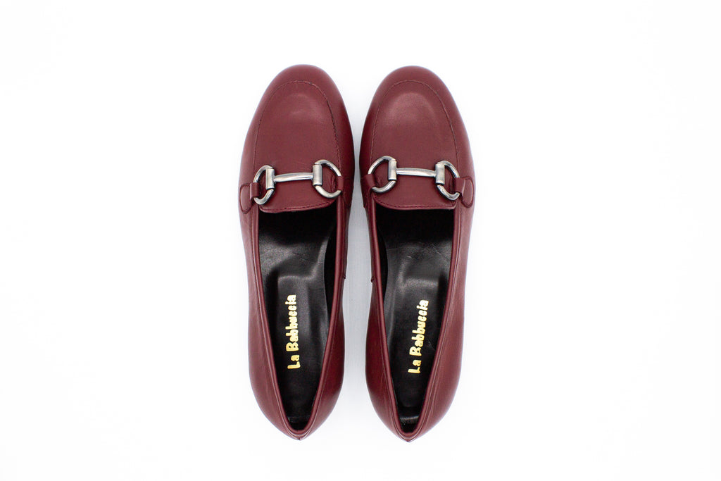Mocassini in pelle morsetto bordeaux