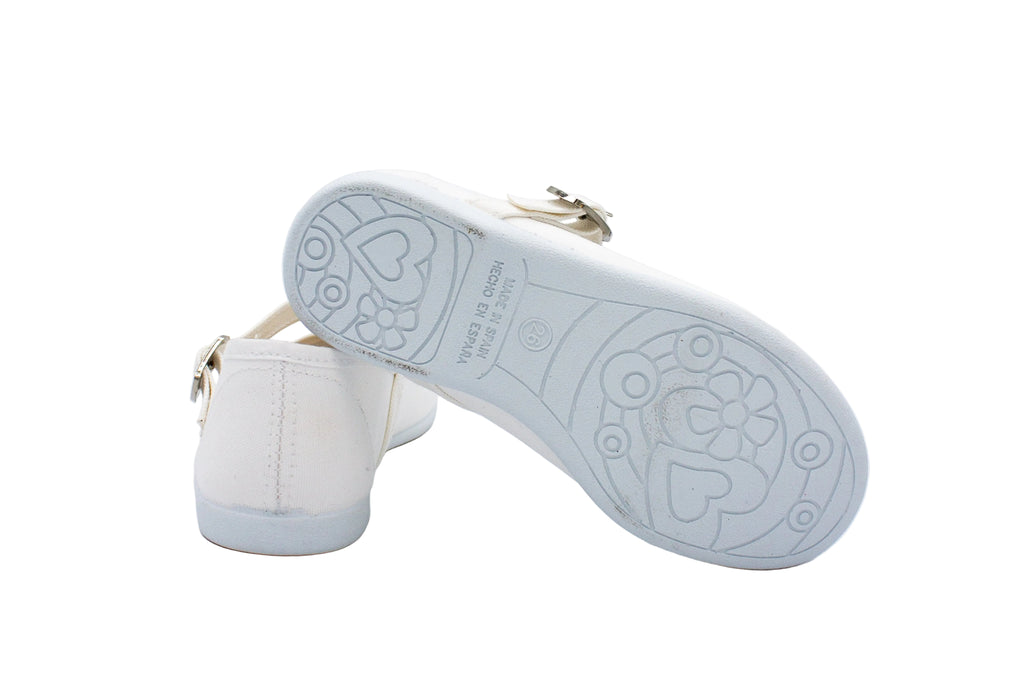 Ballerine in cotone con cinturino e fibbia bianco