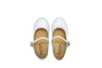 Cotton ballet flats with silver strap and buckle