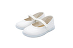 Ballerine in cotone con velcro bianco