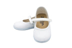 Ballerine in cotone con velcro bianco
