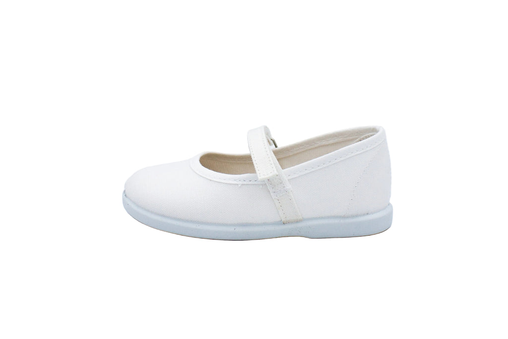 Ballerine in cotone con velcro bianco