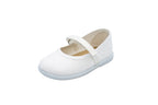 Ballerine in cotone con velcro bianco