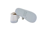 Ballerine in cotone con velcro bianco