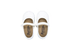 Ballerine in cotone con velcro bianco