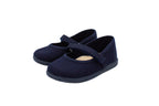 Ballerine in cotone con velcro blu