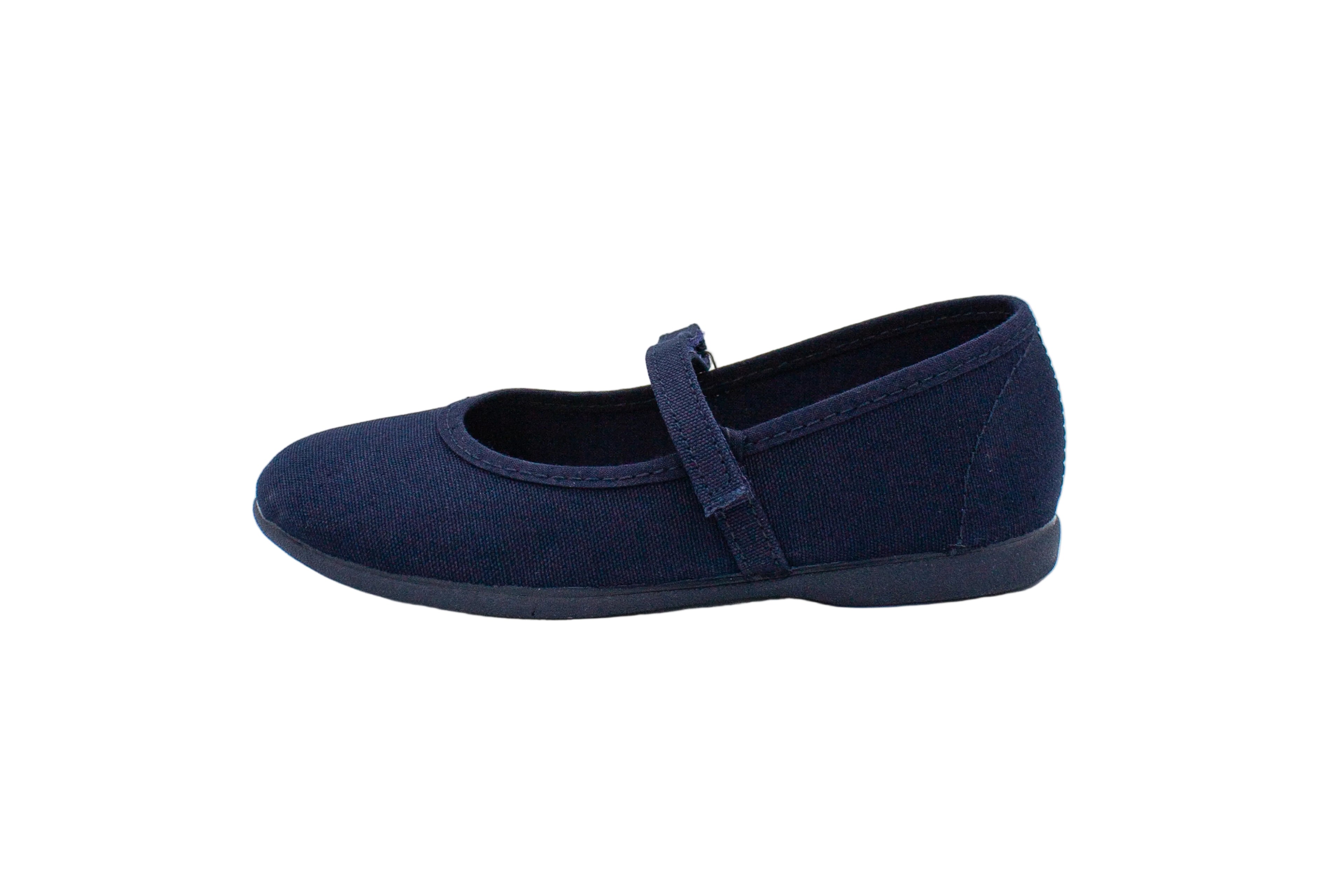Ballerine in cotone con velcro blu